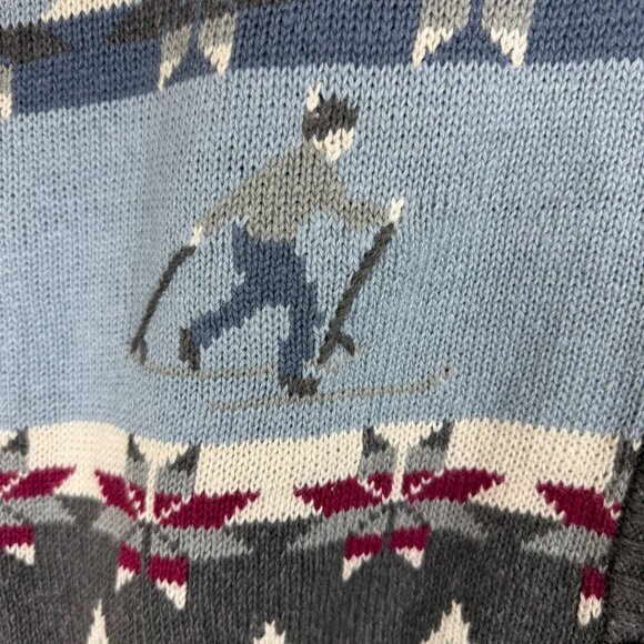 Northern Reflections Knit Cardigan Sweater XL Fair Isle Nordic Polar Bear Skater - Picture 11 of 12